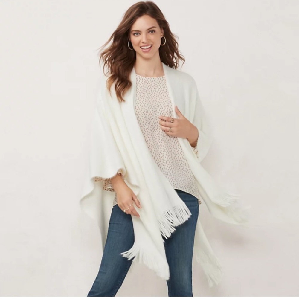 LC Lauren Conrad open-front ruana